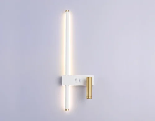 Бра с выключателем LED FL5207 Ambrella light белый на 1 лампа, основание белое в стиле современный хай-тек отраженный свет для чтения фото 3