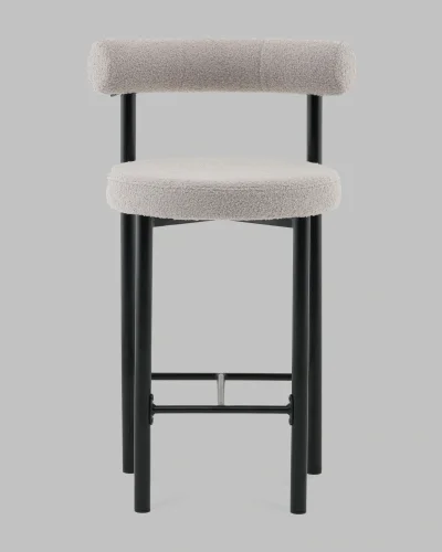 Стул полубарный Флорео букле светло-серый УТ000041332 Stool Group, серый/букле, ножки/металл/чёрный, размеры - ***** фото 2