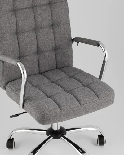 Кресло офисное TopChairs Comfo, серый УТ000039425 Stool Group, серый/текстиль, ножки/металл/хром, размеры - *1060***525*620 фото 7