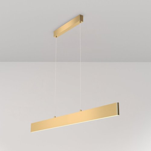 Светильник подвесной LED Step P010PL-L30G4K Maytoni золотой 1 лампа, основание золотое в стиле хай-тек минимализм линейный фото 3