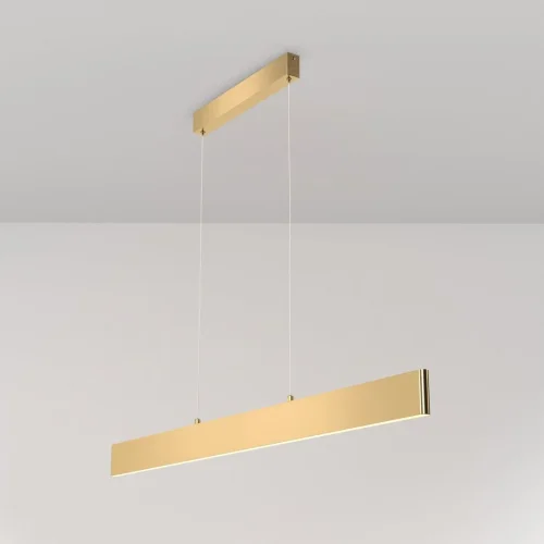 Светильник подвесной LED Step P010PL-L30G4K Maytoni золотой на 1 лампу, основание золотое в стиле хай-тек минимализм линейный фото 3