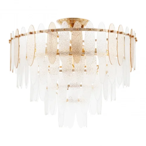Люстра потолочная Sorrento-1309 371309/8/40/500 GD Arte Milano прозрачная янтарная на 8 ламп, основание золотое в стиле современный Люстра потолочная Sorrento-1309 371309/8/40/500 GD Arte Milano прозрачная янтарная на 8 ламп, основание золотое в стиле современный