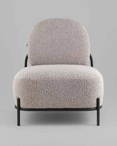 Кресло Стоун new ткань букле серо-бежевый УТ000039996 Stool Group, серый/букле, ножки/металл/чёрный, размеры - *****мм фото 2