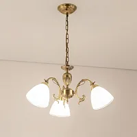 Люстра подвесная Латур CL413231 Citilux белая на 3 лампы, основание бронзовое в стиле классический 