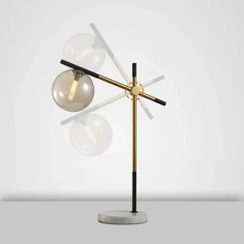 Настольная лампа DOMINGO TAB 151309-26 ImperiumLoft прозрачная на 1 лампу, основание белое камень металл в стиле современный лофт фото 7