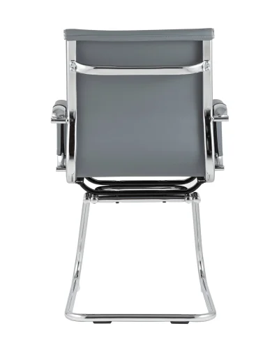 Кресло для посетителей TopChairs Visit, серое УТ000001930 Stool Group, серый/экокожа, ножки/металл/хром, размеры - ****550*630 фото 5