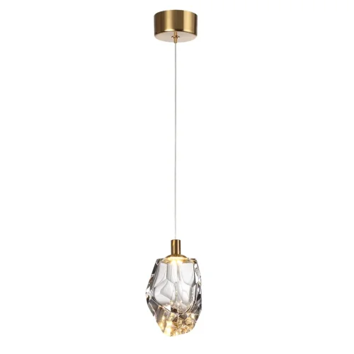 Светильник подвесной Gemme 7114/4LC Odeon Light прозрачный на 1 лампу, основание бронзовое в стиле классический современный выдувное фото 4