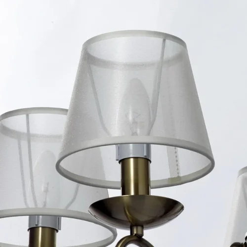 Люстра подвесная Федерика 684012305 MW-Light бежевая на 5 ламп, основание античное бронза в стиле классический  фото 3