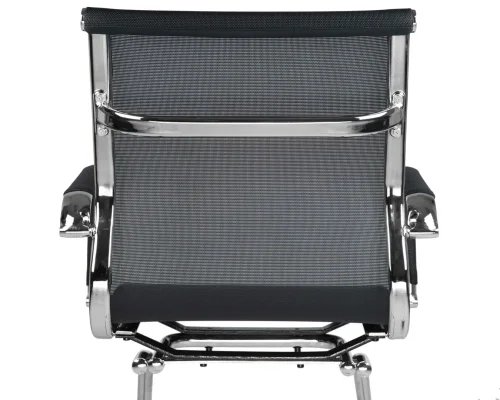 Офисное кресло для посетителей 102N_Mesh-LMR CODY MESH, цвет сиденья черный, цвет основания хромированная сталь Dobrin, чёрный/сетка, ножки/металл/хром, размеры - ****535*600 фото 6