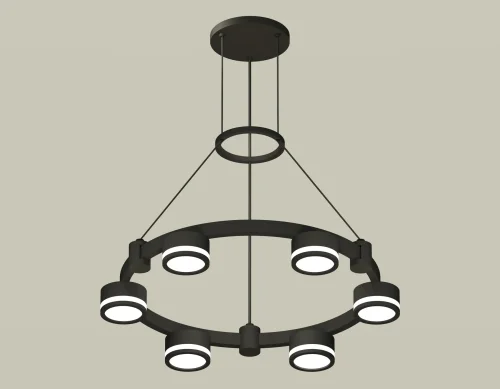 Светильник подвесной XR92051200 Ambrella light чёрный 6 ламп, основание чёрное в стиле хай-тек современный 