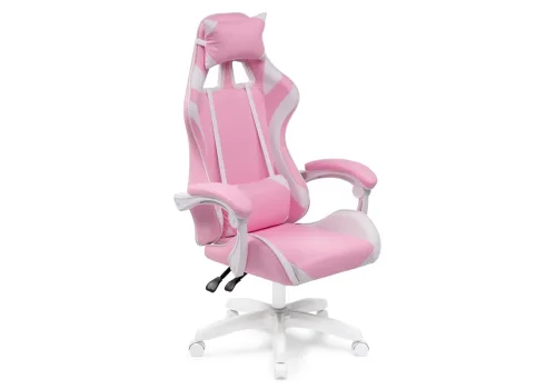 Кресло игровое Rodas pink / white 15246 Woodville, белый/искусственная кожа, ножки/пластик/белый, размеры - *1310***670*600 фото 6