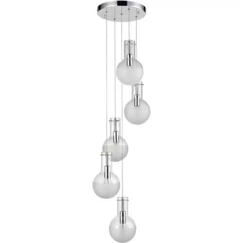Светильник подвесной Cesare VL1913P05 Vele Luce белый 5 ламп, основание хром в стиле современный шар фото 2