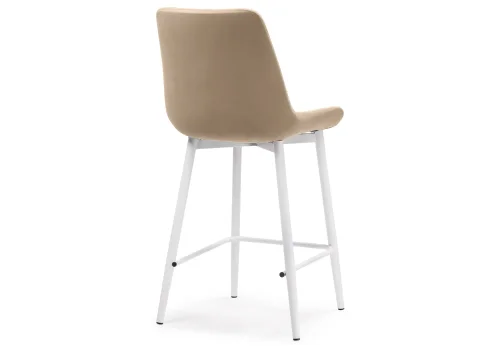 Полубарный стул Алст К бежевый / белый 502118 Woodville, бежевый/велюр, ножки/металл/белый, размеры - ****500* фото 4
