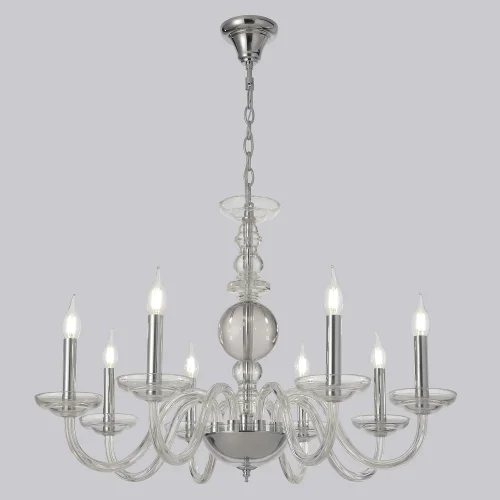 Люстра подвесная ARABESQUE SP8 CHROME Crystal Lux без плафона на 8 ламп, основание хром в стиле классический фото 6