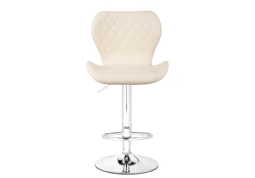 Барный стул Porch chrome / beige 15645 Woodville, бежевый/экокожа, ножки/металл/хром, размеры - *1130***480*470 фото 2