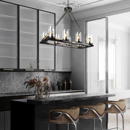 Люстра подвесная Candlelight 10437/760R LOFT IT прозрачная на 8 ламп, основание никель в стиле современный кантри замковый фото 7