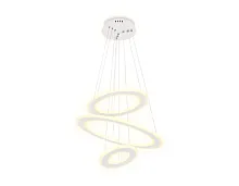 Люстра подвесная LED с пультом Original FA432 Ambrella light белая на 1 лампа, основание белое в стиле современный хай-тек с пультом кольца
