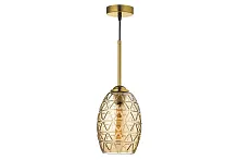Светильник подвесной Dazio E 1.P1 CA Arti Lampadari янтарный золотой 1 лампа, основание золотое в стиле современный 