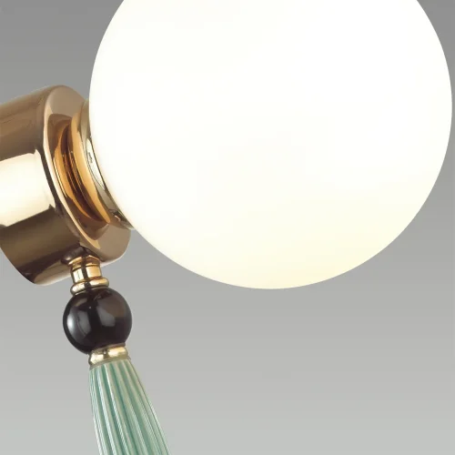 Бра Palle 5405/1W Odeon Light белый на 1 лампа, основание золотое в стиле арт-деко  фото 5