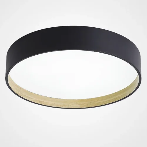 Светильник потолочный NETTY D50 Black 224022-23 ImperiumLoft белый на 1 лампу, основание чёрное в стиле современный скандинавский минимализм 