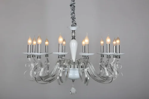 Люстра подвесная Alvara OML-79303-12 Omnilux без плафона на 12 ламп, основание белое в стиле классический  фото 7