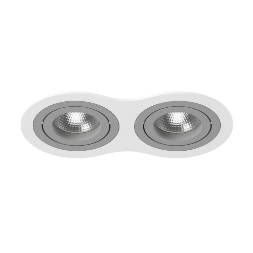 Светильник точечный Intero 16 Double Round i6260909 Lightstar серый 2 лампы, основание белое в стиле хай-тек современный 