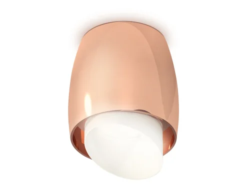Светильник накладной Techno spot XS1144021 Ambrella light золотой розовый 1 лампа, основание белое в стиле модерн хай-тек круглый