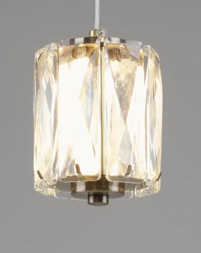 Светильник подвесной LED Prismique V11712-PL Moderli прозрачный на 1 лампу, основание латунь в стиле современный фото 4