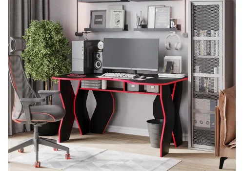 Компьютерный стол Вивианн красный / черный 474249 Woodville столешница чёрная из лдсп фото 8