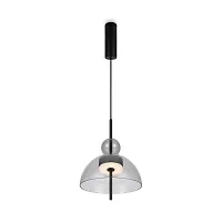 Светильник подвесной LED Bangkok MOD185PL-L11B3K1 Maytoni серый на 1 лампу, основание чёрное в стиле современный Светильник подвесной LED Bangkok MOD185PL-L11B3K1 Maytoni серый на 1 лампу, основание чёрное в стиле современный