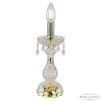 Настольная лампа 112L/1-27 G V0300 Bohemia Ivele Crystal без плафона 1 лампа, основание золотое прозрачное стекло хрусталь металл в стиле классика виноград