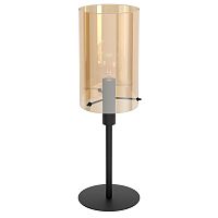Настольная лампа Polverara 39541 Eglo янтарная 1 лампа, основание чёрное металл в стиле модерн 