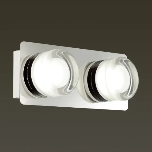 Бра LED Vintage 5206/10WL Lumion прозрачный на 2 лампы, основание никель в стиле современный  фото 3
