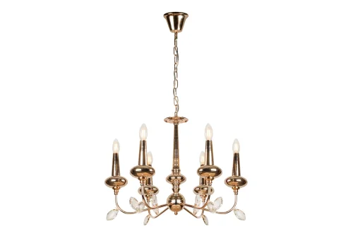 Люстра подвесная Dames 1020-6GD iLamp без плафона на 6 ламп, основание золотое в стиле американский современный фото 2