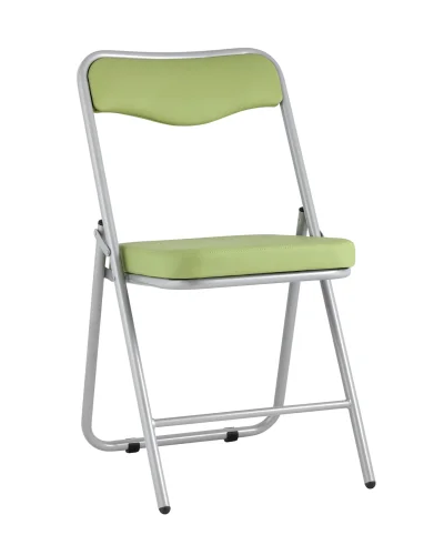 Складной стул Джонни экокожа салатовый каркас металлик УТ000035367 Stool Group, зелёный/экокожа, ножки/металл/серый, размеры - ****450*495