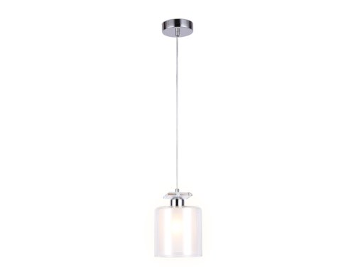 Светильник подвесной TR3577 Ambrella light белый 1 лампа, основание хром в стиле хай-тек современный  фото 2