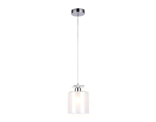 Светильник подвесной TR3577 Ambrella light белый 1 лампа, основание хром в стиле хай-тек современный  фото 2