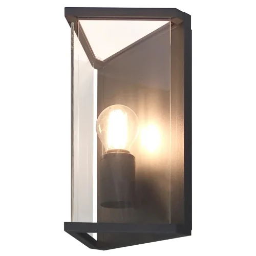 Настенный светильник Meribel 6495 Mantra уличный IP54 чёрный серый 1 лампа, плафон прозрачный в стиле современный E27 фото 2
