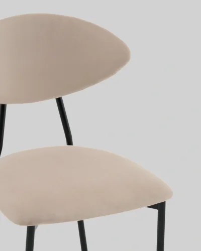 Стул обеденный Квинси велюр кремовый УТ000041639 Stool Group, бежевый/велюр, ножки/металл/чёрный, размеры - ***** фото 7
