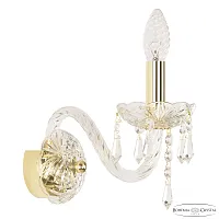 Бра 104B/1/165 G Bohemia Ivele Crystal без плафона 1 лампа, основание золотое прозрачное в стиле классический drops