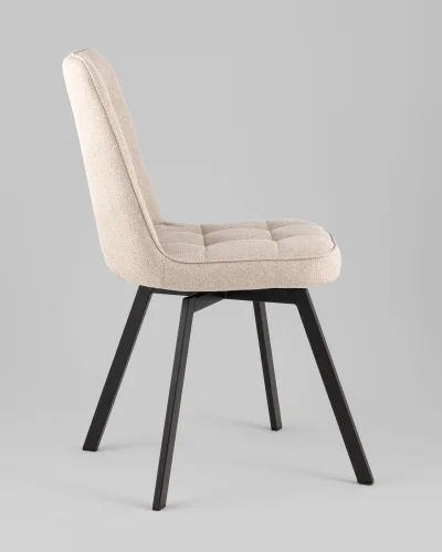 Стул Pleid, вращающийся, кремовый, сиденье УТ000040524 Stool Group, кремовый/рогожка, ножки/металл/чёрный, размеры - *855**** фото 6