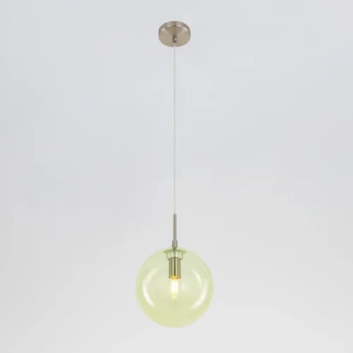 Светильник подвесной Томми CL102626 Citilux зелёный 1 лампа, основание матовое хром в стиле современный шар фото 3