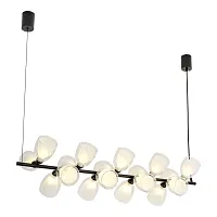 Светильник подвесной Inglewood LSP-6064 Lussole белый на 18 ламп, основание чёрное в стиле современный линейный Светильник подвесной Inglewood LSP-6064 Lussole белый на 18 ламп, основание чёрное в стиле современный линейный