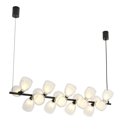 Светильник подвесной Inglewood LSP-6064 Lussole белый на 18 ламп, основание чёрное в стиле современный линейный