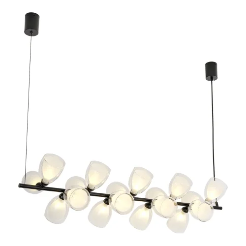 Светильник подвесной Inglewood LSP-6064 Lussole белый на 18 ламп, основание чёрное в стиле современный линейный
