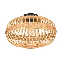 Светильник потолочный Amsfield 43723 Eglo бежевый коричневый 1 лампа, основание чёрное в стиле современный кантри 