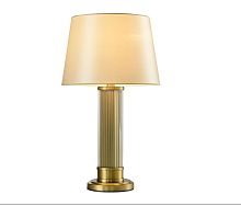 Настольная лампа 3292/T brass Newport бежевая 2 лампы, основание латунь металл в стиле современный 