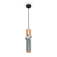 Светильник подвесной Palette MOD303PL-01CFL3 Maytoni серый золотой 1 лампа, основание чёрное в стиле современный трубочки
