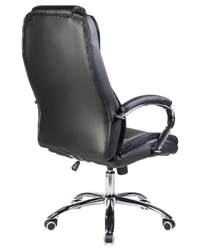 Офисное кресло для руководителей 116B-LMR MILLARD, цвет чёрный Dobrin, чёрный/экокожа, ножки/металл/хром, размеры - 1160*1230***670*750 фото 4
