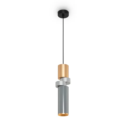 Светильник подвесной Palette MOD303PL-01CFL3 Maytoni серый золотой 1 лампа, основание чёрное в стиле современный трубочки